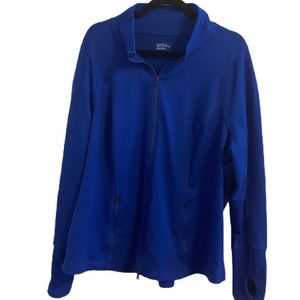 3X Zella Active Wear Zip Up Jacket in Blue